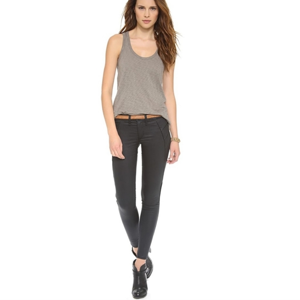 Rag & bone • Midnight Trench Legging Skinny Jean 27 Leather Trim
